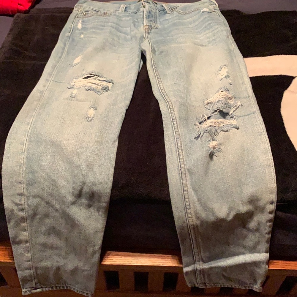Abercrombie & Fitch boyfriend straight jeans.